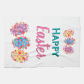 Colorful Easter Eggs Waterverf Blots Happy Easter Theedoek (Horizontaal)