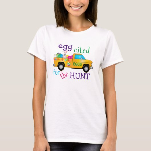Colorful Easter Hunt Bunny Truck T-Shirt (Voorkant)