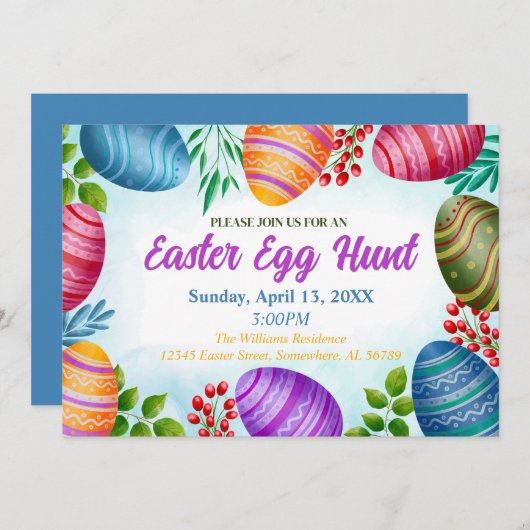 Colorful Easter Kaart (Voorkant / Achterkant)