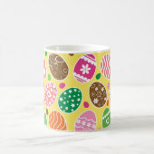 Colorful Easter Pattern Yellow Background Koffiemok (Center)