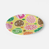 Colorful Easter Pattern Yellow Background Papieren Bordje (Gekanteld)