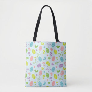Colorful Easter Spring Patroon Canvas tas