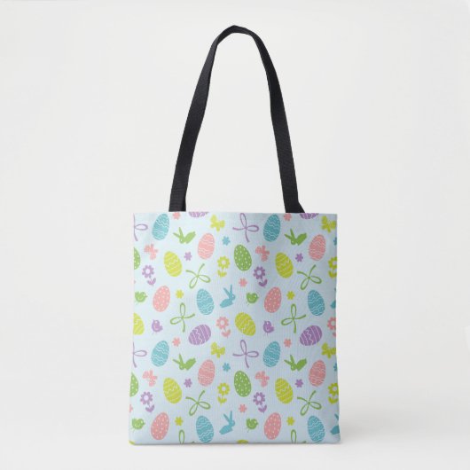 Colorful Easter Spring Patroon | Canvas tas (Voorkant)