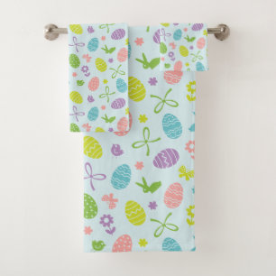 Colorful Easter Spring Patroon Handdoekset Bad Handdoek