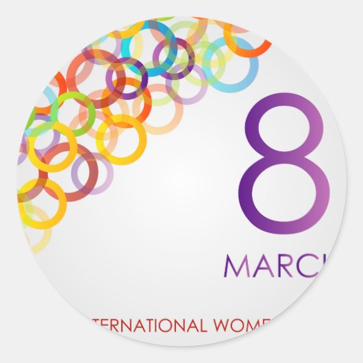 Colorful Ecard voor vrouwen dag Ronde Sticker (Voorkant)