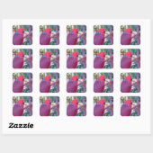 Colorful eclectus parrot vierkante sticker (Vel)