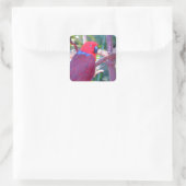 Colorful eclectus parrot vierkante sticker (Tas)