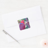 Colorful eclectus parrot vierkante sticker (Envelop)