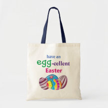 Colorful EGGcellent Easter Canvas tas