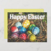 Colorful Eggs Happy Easter Briefkaart (Voorkant / Achterkant)