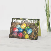 Colorful Eggs Happy Easter Kaart (Voorkant)