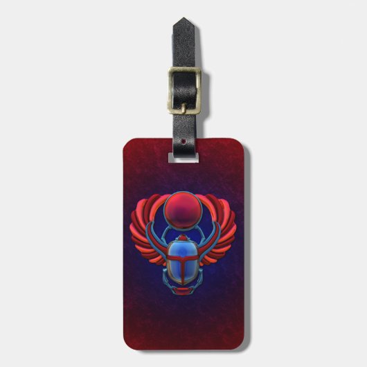 Colorful Egyptian Scarab Bagagelabel (Voorkant verticaal)