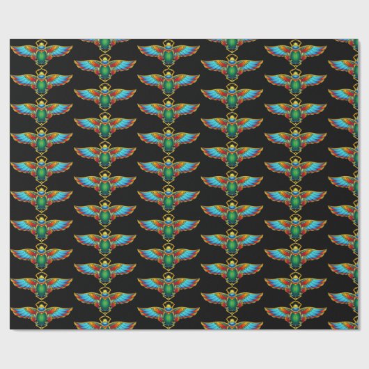 Colorful Egyptian Scarab Cadeaupapier (Vlak)