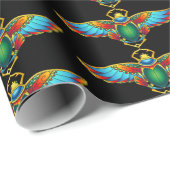 Colorful Egyptian Scarab Cadeaupapier (Rol Hoek)