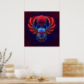 Colorful Egyptian Scarab Poster (Keuken)