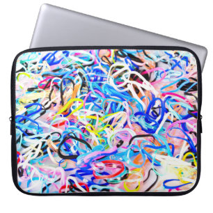 Colorful Elastic Rubber Bandsabstract, background, Laptop Sleeve