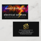 Colorful Electric Lightning Wave Electrical Visitekaartje (Voorkant / Achterkant)