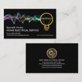 Colorful Electrical Charge Gold Electricia Bulb. Visitekaartje (Voorkant / Achterkant)