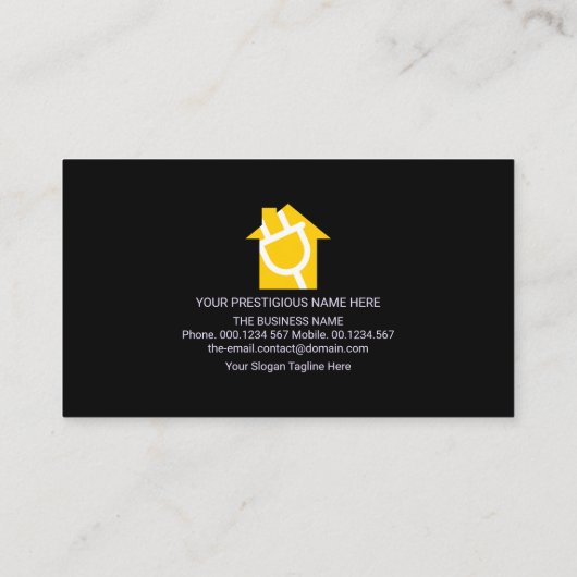 Colorful Electrical Charge Gold Electricia Bulb. Visitekaartje (Achterkant)