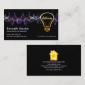 Colorful Electrical Charge Gold Electricia Bulb. Visitekaartje (Voorkant / Achterkant)