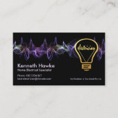 Colorful Electrical Charge Gold Electricia Bulb. Visitekaartje (Voorkant)