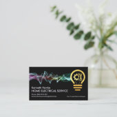 Colorful Electrical Lightning Charge Gold Bulb Visitekaartje (Staand voorkant)