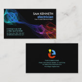 Colorful Electrical Wave Electrical Contractor Visitekaartje (Voorkant / Achterkant)