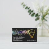 Colorful Electrical Wave Gold Electricia Bulb. Visitekaartje (Staand voorkant)