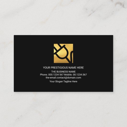 Colorful Electrical Wave Gold Electricia Bulb. Visitekaartje (Achterkant)