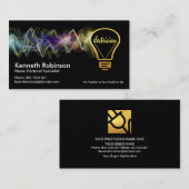 Colorful Electrical Wave Gold Electricia Bulb. Visitekaartje (Voorkant / Achterkant)