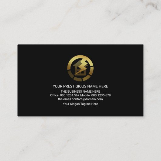 Colorful Electrical Wave Gold Home Lightning Visitekaartje (Achterkant)