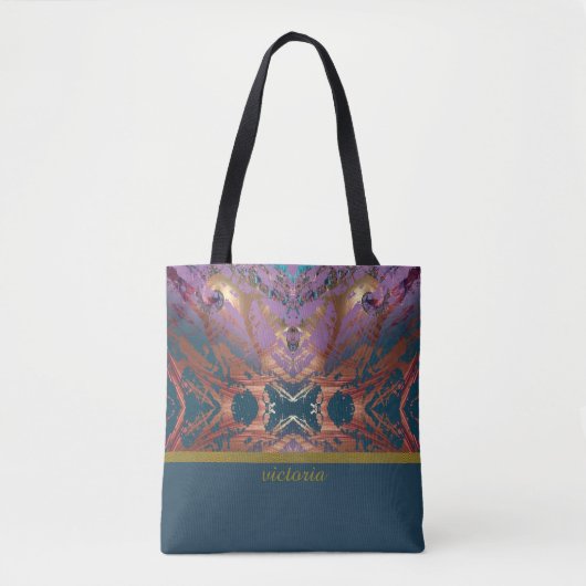 Colorful Elegance Monogram Tote Bag (Voorkant)