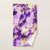 Colorful Elegant Marble Paars Pink en Gold Bad Handdoek (Handdoek)