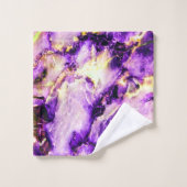 Colorful Elegant Marble Paars Pink en Gold Bad Handdoek (Wasdoekje)