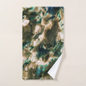 Colorful Elegant Marble Tan Brown en Aqua Bad Handdoek (Handdoek)