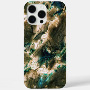 Colorful Elegant Marble Tan Brown en Aqua iPhone 16 Pro Max Hoesje