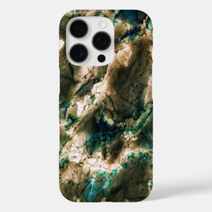 Colorful Elegant Marble Tan Brown en Aqua iPhone 16 Pro Hoesje