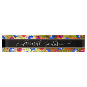 Colorful Elegant Professional Bold Bohemian Floral Naambordje
