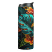 Colorful Elegant Tropical Leaves en Flowers | Thermosbeker (Gedraaid links)