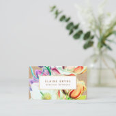 Colorful Elegant Waterverf Magnolia Visitekaartje (Staand voorkant)