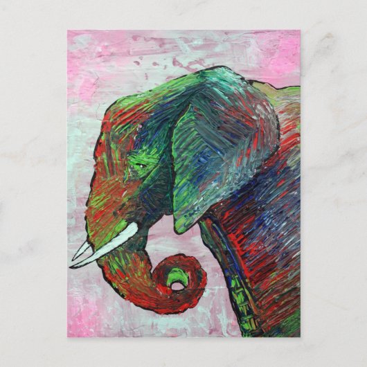 Colorful Elephant Art Briefkaart (Voorkant)