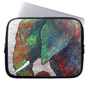 Colorful Elephant Art Laptop Sleeve