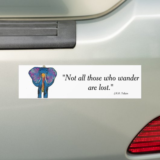 Colorful Elephant en quote Bumpersticker (Op auto)