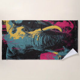 Colorful Elephant Graphic Art – Bold Urban Wildlif Strandlaken