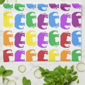 Colorful Elephant Pattern Theedoek (Gevouwen)