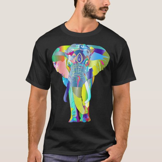 Colorful Elephant Unisex T-shirt (Voorkant)
