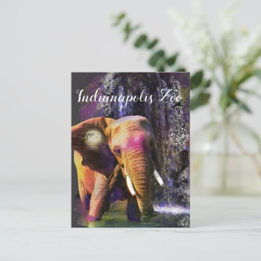 Colorful Elephant Waterfall Briefkaart (Staand voorkant)