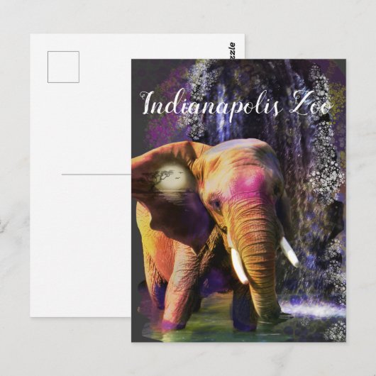 Colorful Elephant Waterfall Briefkaart (Voorkant / Achterkant)