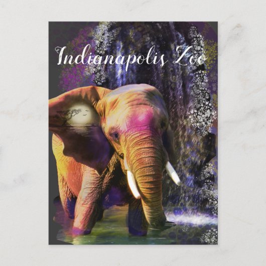 Colorful Elephant Waterfall Briefkaart (Voorkant)
