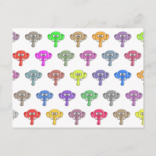 Colorful Elephants Briefkaart (Voorkant)